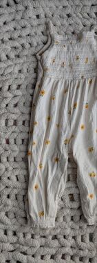 Old Navy White Baby Pants with Yellow Floral Accents